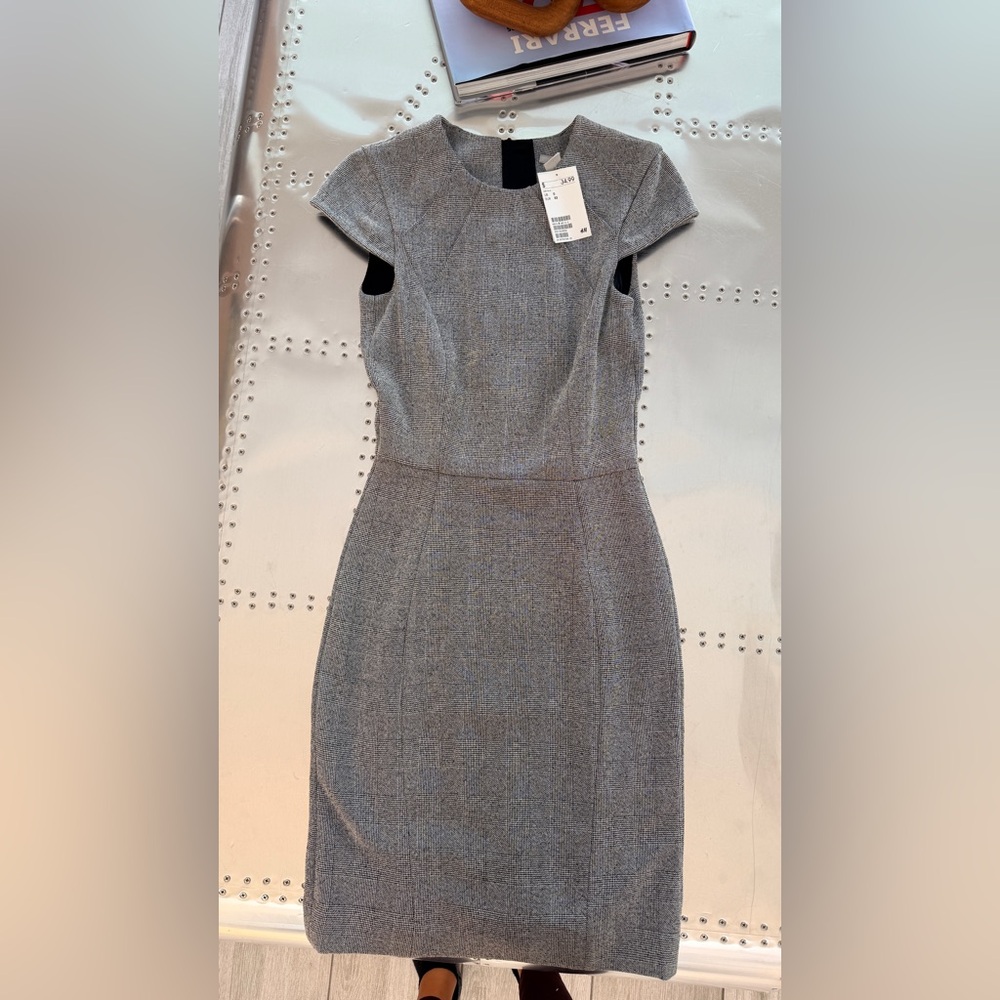 H&M Grey Sheath Midi Dress
